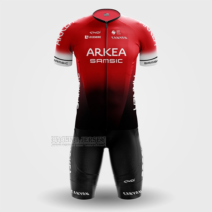 2022 Cycling Jersey Arkea Samsic Red Black Short Sleeve and Bib Short